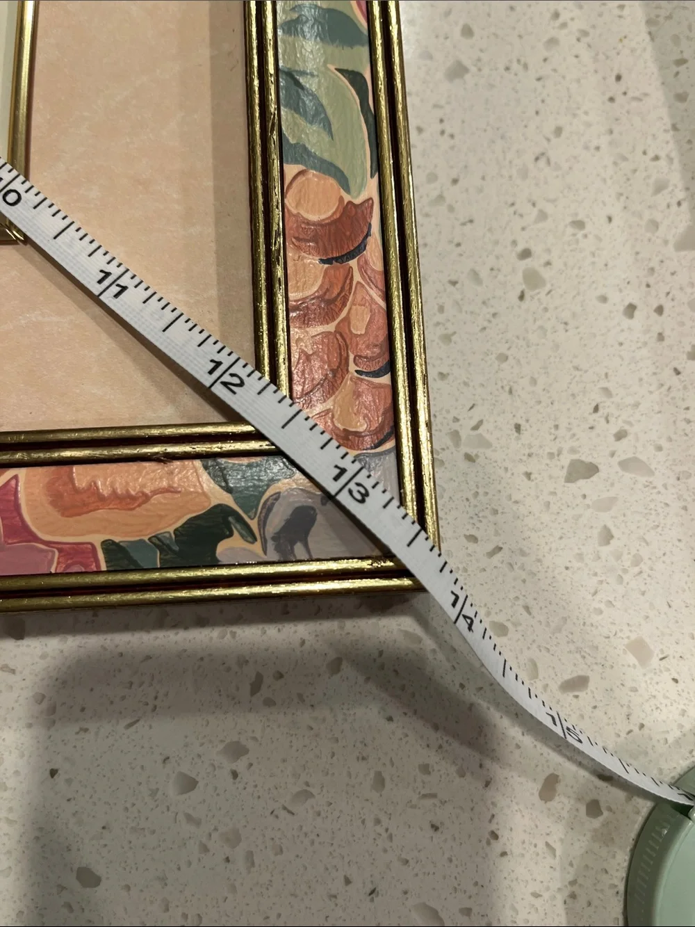 Floral Square Picture Frame Set in Blush Pink and Gold (Set of 4)